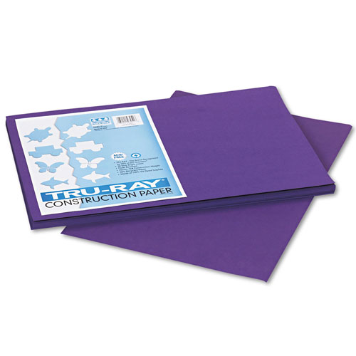 Pacon Tru-Ray Construction Paper, 76 lbs., 12 x 18, Purple, 50 -  103051