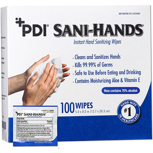 PDI Healthcare Sani-Hands Instant Hand Sanitizing Wipes - -  D43600