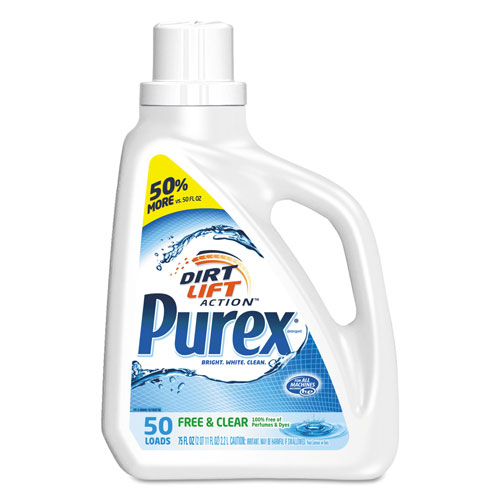 Purex Free and Clear Liquid Laundry Detergent, Unscented, 75 oz -  2420006040CT