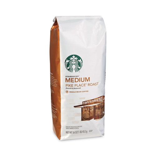 Starbucks Whole Bean Coffee, Pike Place Roast, 1 lb Bag, 6/Carton -  11017854CT