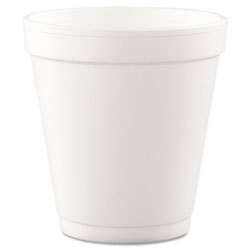 Dart Conex Hot/Cold Foam Drinking Cups, 10oz, Squat, White, 40/Bag, 25 Bags/Carton