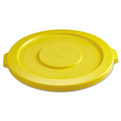 Rubbermaid Round Flat Top Lid, for 32 gal Round BRUTE Containers, 22.25" diameter, Yellow