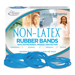Alliance Rubber Antimicrobial Non-Latex Rubber Bands, Size 117B, 0.06" Gauge, Cyan Blue, 4 oz Box, 62/Box