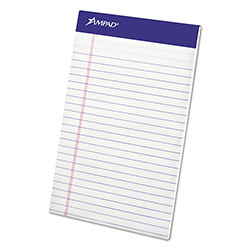 Ampad Perforated Writing Pads, Narrow Rule, 50 White 5 x 8 Sheets, Dozen