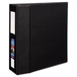 Avery Heavy-Duty Non-View Binder with DuraHinge, Three Locking One Touch EZD Rings and Spine Label, 4" Capacity, 11 x 8.5, Black