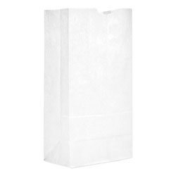 GEN #20 Paper Grocery Bag, 40lb White, Standard 8 1/4 x 5 5/16 x 16 1/8, 500 bags