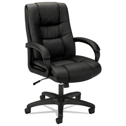 Basyx by Hon HVL131 Executive High-Back Chair, Supports up to 250 lbs., Black Seat/Black Back, Black Base