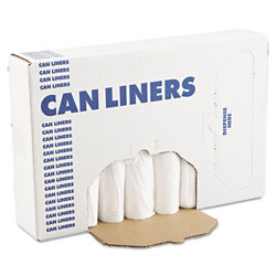 Boardwalk Low-Density Waste Can Liners, 16 gal, 0.4 mil, 24" x 32", White, 500/Carton