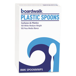 Boardwalk Mediumweight Polystyrene Cutlery, Teaspoon, White, 10 Boxes of 100/Carton