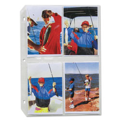 C-Line Clear Photo Pages for 8, 3-1/2 x 5 Photos, 3-Hole Punched, 11-1/4 x 8-1/8