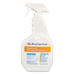 Clorox Broad Spectrum Quaternary Disinfectant Cleaner, 32oz Spray Bottle, 9/Carton
