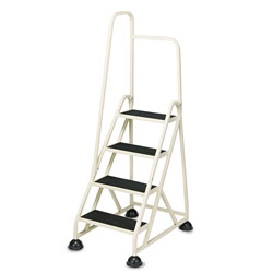 Cramer Industries Stop-Step Ladder, 66.25" Working Height, 300 lbs Capacity, 4 Step, Beige