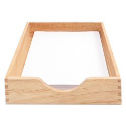 Carver Hardwood Stackable Desk Trays, 1 Section, Letter Size Files, 10.25" x 12.5" x 2.5", Oak