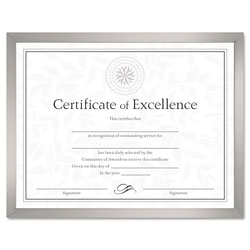 Dax Value U-Channel Document Frame w/Certificates, 8 1/2 x 11, Silver