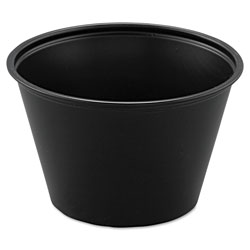 Solo Polystyrene Portion Cups, 4oz, Black, 250/Bag, 10 Bags/Carton