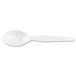Dixie Plastic Cutlery, Heavy Mediumweight Teaspoons, White, 1,000 Carton