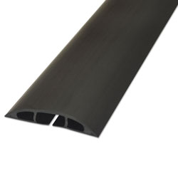 D-Line® Light Duty Floor Cable Cover, 72" x 2.5" x 0.5", Black