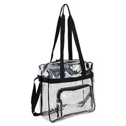 Eastsport Clear Stadium Approved Tote, 12 x 5 x 12, Black/Clear