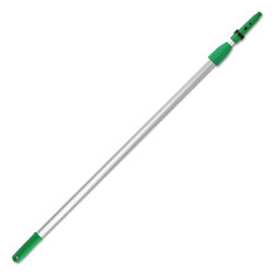 Unger Opti-Loc Aluminum Extension Pole, 4 ft, Two Sections, Green/Silver