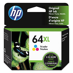 HP 64XL, (N9J91AN) High Yield Tri-Color Original Ink Cartridge