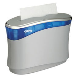 Kleenex Reveal Countertop Folded Towel Dispenser, 13.3x9x5.2, Soft Gray/Translucent Blue