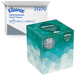 Kleenex Boutique White Facial Tissue, 2-Ply, Pop-Up Box, 95 Sheets/Box, 36 Boxes/Carton