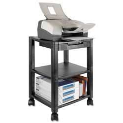 Kantek Mobile Printer Stand, Three-Shelf, 17w x 13.25d x 24.5h, Black