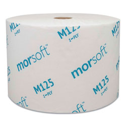 Morcon Paper Small Core Bath Tissue, Septic Safe, 1-Ply, White, 2500 Sheets/Roll, 24 Rolls/Carton