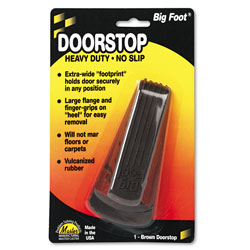 Master Caster Big Foot Doorstop, Brown, 2w x 4 1/2l x 1 1/4h