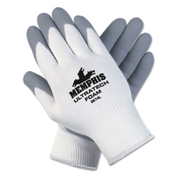 MCR Safety Ultra Tech Foam Seamless Nylon Knit Gloves, X-Large, White/Gray, Dozen