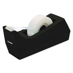 Scotch™ Desktop Tape Dispenser, Weighted Non-Skid Base, 1" Core, Black