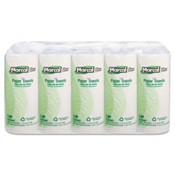 Marcal 100% Premium Recycled Perforated Towels, 11 x 9, White, 70/Roll, 15 Rolls/Carton