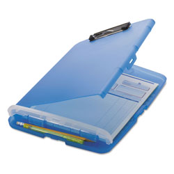 Officemate Low Profile Storage Clipboard, 1/2" Capacity, Holds 8 1/2 x 11, Translucent Blue