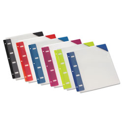 Oxford Retractable Binder Pocket, 1/4 x 9, Assorted Colors, 6/Pack