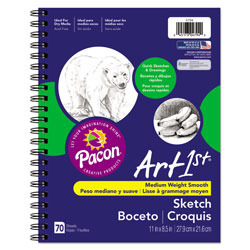 Pacon Art1st Sketch Diary, 60 lb, 11 x 8.5, White, 70 Sheets