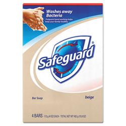 SafeGuard Proessional Bar Soap, Beige, 4 Pack, 4 oz. Each, 12/Case, 48 Total