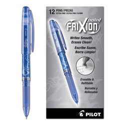 Pilot FriXion Point Erasable Stick Gel Pen, Extra-Fine 0.5mm, Blue Ink, Blue Barrel