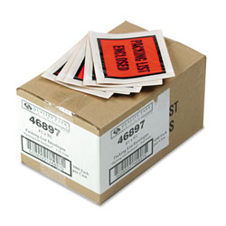 Quality Park Self-Adhesive Packing List Envelope, 4.5 x 5.5, Orange, 1,000/Carton