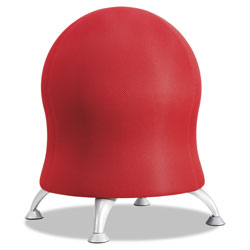 Safco Zenergy Ball Chair, Crimson Seat/Crimson Back, Silver Base
