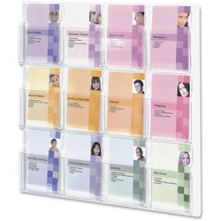 Safco Clear Plastic Booklet Display Rack with 12 Pockets, 30w x 30h