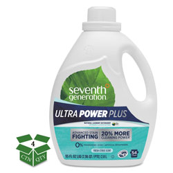 Seventh Generation Natural Liquid Laundry Detergent, Ultra Power Plus, Fresh, 54 Loads, 95 oz, 4/CT