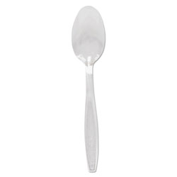 Solo Guildware Heavyweight Plastic Cutlery, Teaspoons, Clear, 1000/Carton