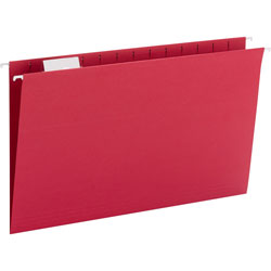 Smead Hanging Folders, Recycled, Legal Size, Red, Color Matched 1/5 Cut Tabs, 25/Box