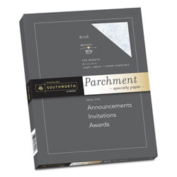 Southworth Parchment Specialty Paper, 24 lb, 8.5 x 11, Blue, 100/Pack
