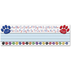 Teacher Created Resources Paw Prints Left/Right Alphabet Nameplate, 36/Pack