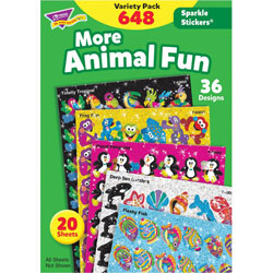 Trend Enterprises Sticker Variety Pack, Sparklers, Animals, 37 Designs, 648/Pk