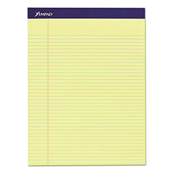Ampad Legal Ruled Pads, Narrow Rule, 8.5 x 11.75, Canary, 50 Sheets, 4/Pack