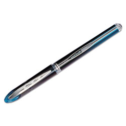Uni-Ball VISION ELITE Stick Roller Ball Pen, 0.5mm, Blue-Black Ink, Black/Blue Barrel