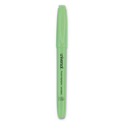 Universal Pocket Highlighters, Chisel Tip, Fluorescent Green, Dozen