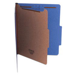 Universal Bright Colored Pressboard Classification Folders, 1 Divider, Letter Size, Cobalt Blue, 10/Box